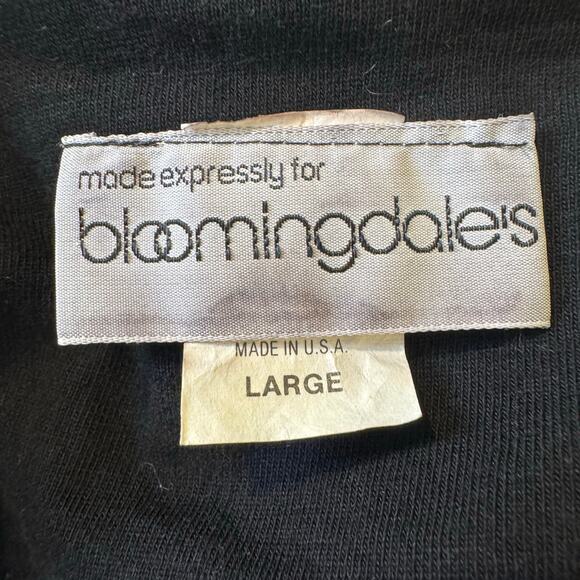 Vintage Large Bloomingdale’s Made in USA Cotton Black Zip Up Jumpsuit Gold Studs - Picture 7 of 8